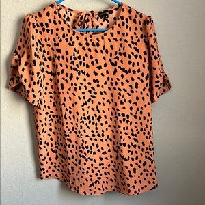 Orange and Black Patterned Women's Top